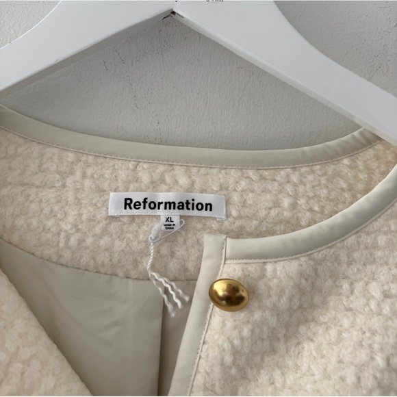 REFORMATION Dale Wool Ivory Jacket XL - Picture 7 of 7